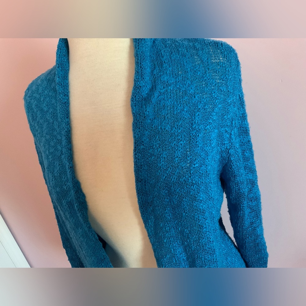 Fever Blue Open-Front Knit Cardigan - Picture 2 of 7